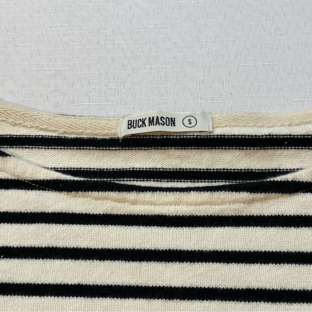 Buck Mason Striped Long Sleeve Tee Size Small - Picture 2 of 12